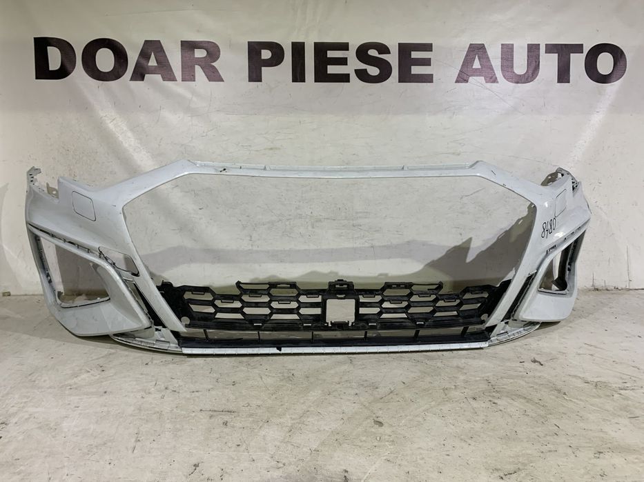 Bara fata Audi A3, S-Line, 2019, 2020, 2021, 2022, 2023, 2024, cod origine OE 8Y0807437F, cu gauri pentru spalatori faruri.