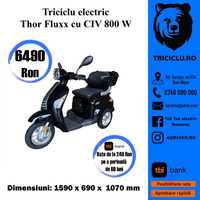 Triciclu NOU electric THOR FLUXX cu CIV 800W Agramix