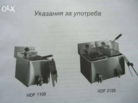 Професионален нов фритюрник на ток 2 х 8 литра. 3.5 kw.със кранчета за