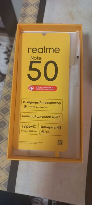 Realme NOTE50 yangi. Korobka hujjati bor.