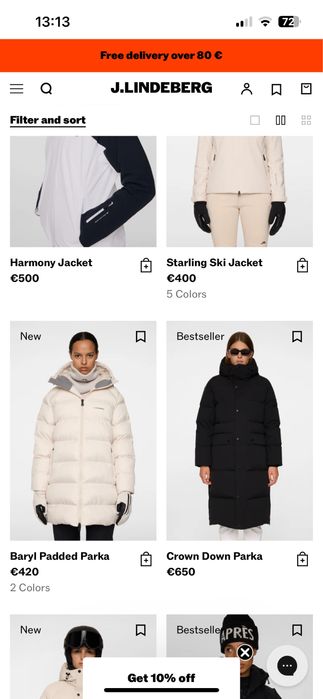 J.LINDEBERG : Ново дамско дълго  зимно яке с пух - размер S / Оригинал