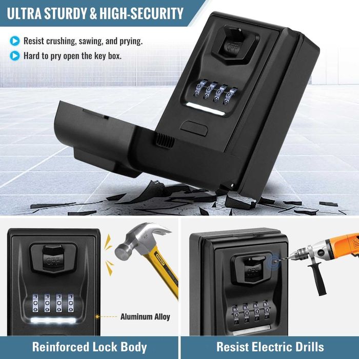 Cutie chei cu LED de perete, seif chei RBNB,PIN setabil, de la 200RON