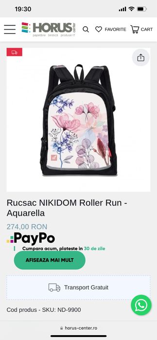 Ghiozdan nou Nikidon Roller Run