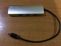 Adaptor USB-C la 3 Porturi USB 3.0 Hub cu placa de retea gigabit