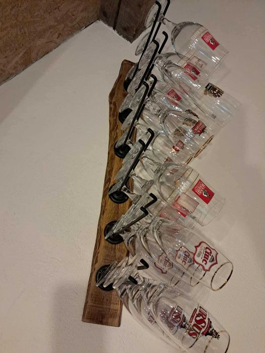 NOU - Suport pahare din lemn masiv