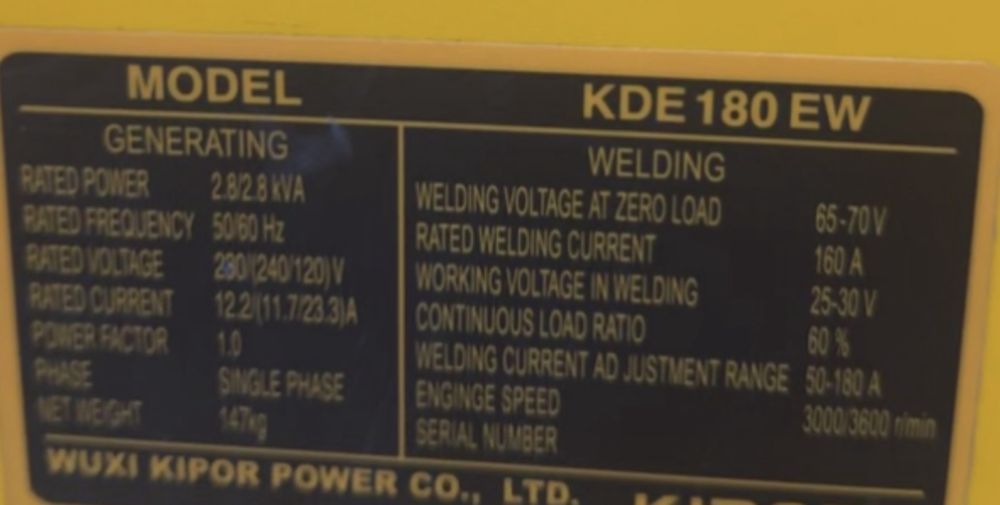 Дизельный сварочный генератор Kipor KDE180EW