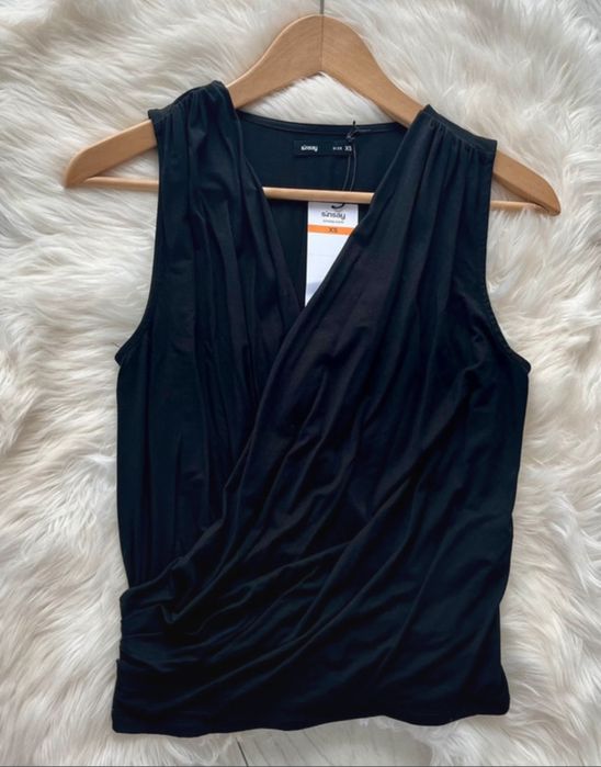 Top elegant cu pliuri, marimea XS