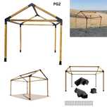 Foisor pergola de gradina+kit metalic inclus, din lemn rindeluit