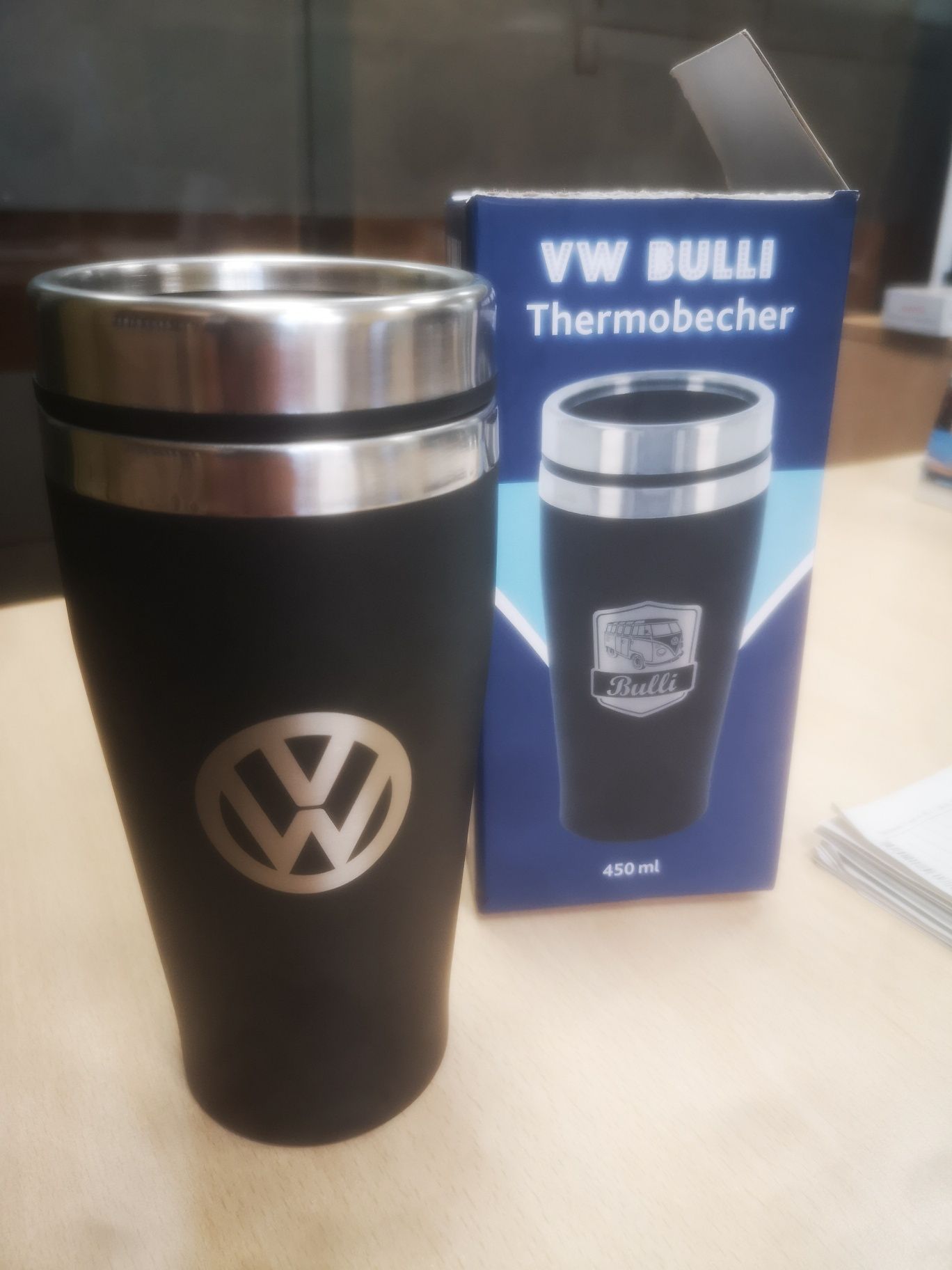 Термо чаша VW Bulli 450 мл термо чаша двустенна Volkswagen неръждаема