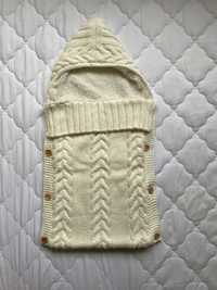 Плетено зимно чувалче за новородено