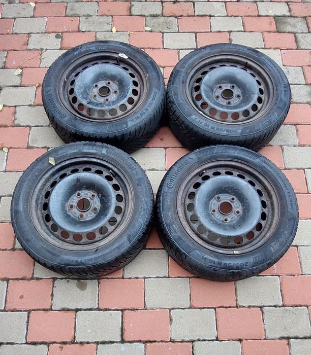 Anvelope iarna Continental + jante din otel 205/55 R16 91 H