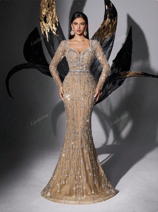 Rochie de nasa/soacra paiete, pietricele, margele marimea XL