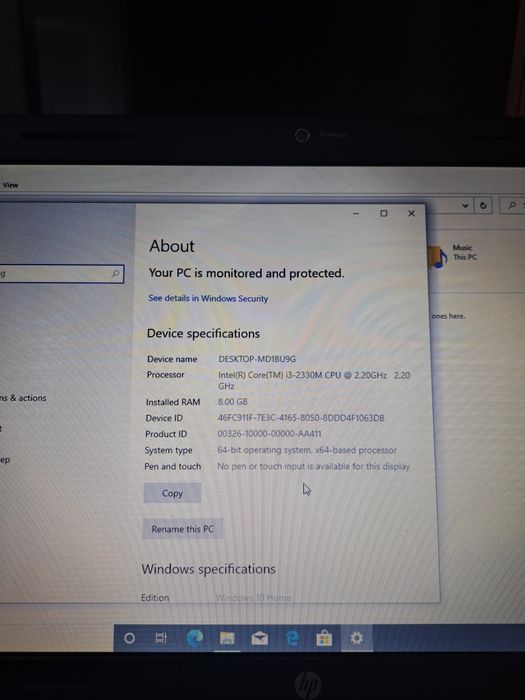 Leptop hp i3 perfect functional