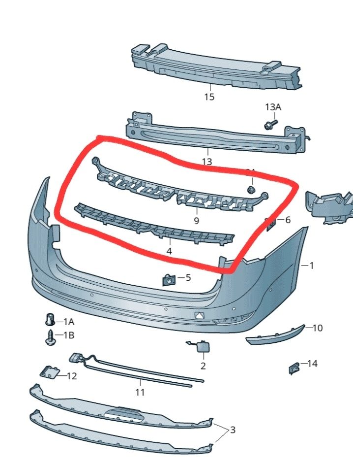 Suport bara spate centru Skoda Octavia 4 5e break combi