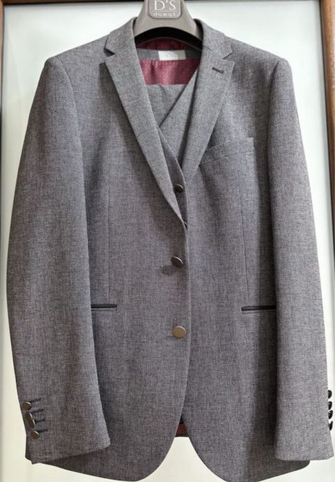 Costum elegant 3 piese cu vesta, Slim Fit, D”S Damat, marime 50
