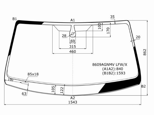 Стекло лобовое  Volkswagen Amarok