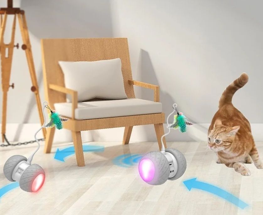 Интерактивна играчка с пера, за упражнения за домашни любимци