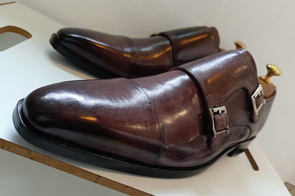 Pantofi monk de lux 41 42 lucrati manual Melvin & Hamilton NOI piele
