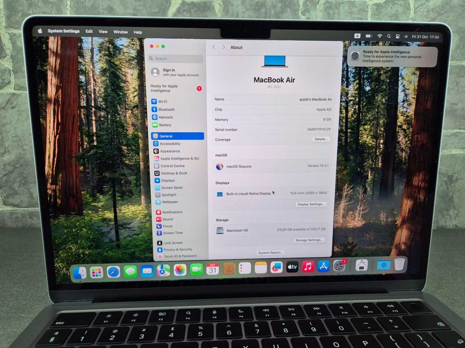 Apple MacBook Air M2 Като нов, 22 цикъла!!!