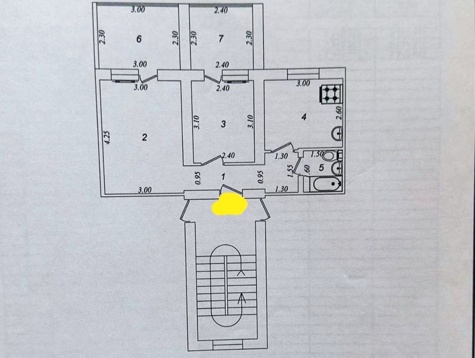 Чиланзар 26 2/5/5 Балкон 2×6