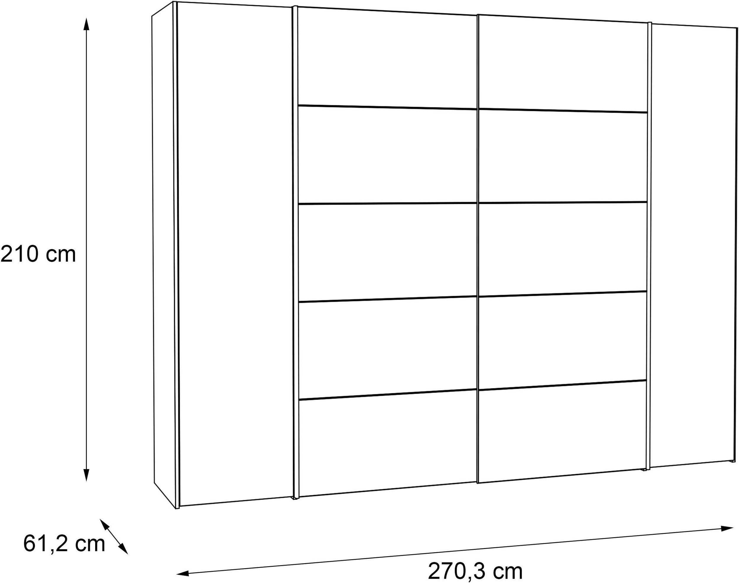 Dulap FORTE Narago cu usi rotative/glisante 210x61,2x270,3 cm in alb