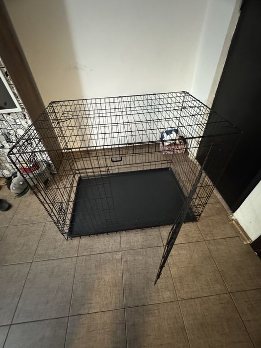 NOU!!! Cușcă pliabilă cu taviță 122x76x83 cm - XXXL