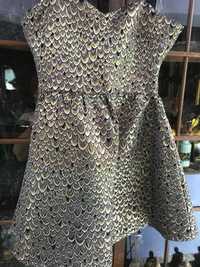 Eleganta rochita evenimente,material print cu fibre matase,Italia