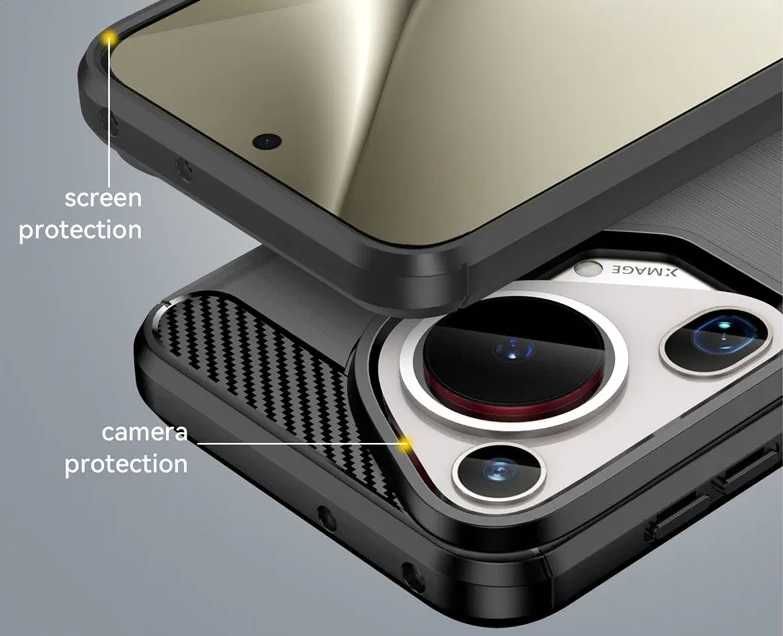 Huawei Pura 70 / Pura 70 Pro / Ultra - Удароустойчив Кейс Гръб CARBON