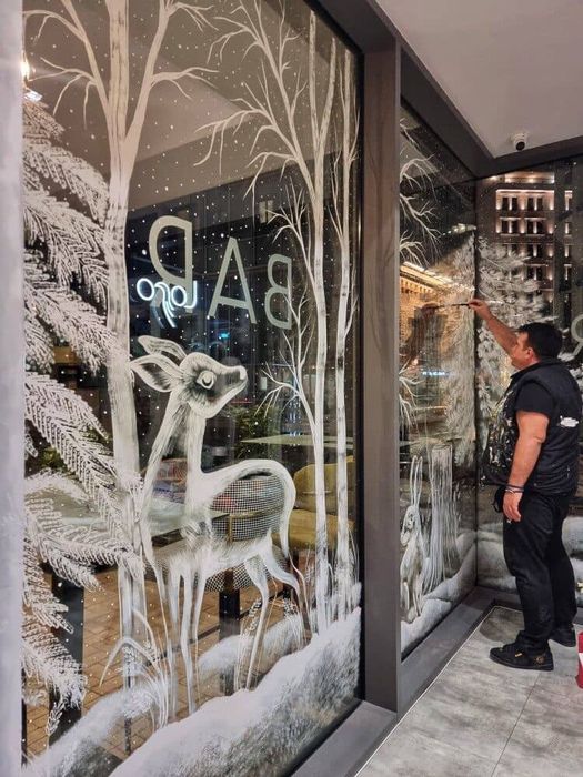 Новогодняя роспись витрин!