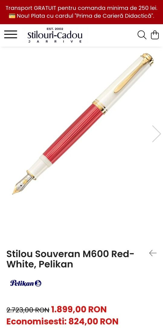 Stilou Souveran M600 Red
White, Pelikan