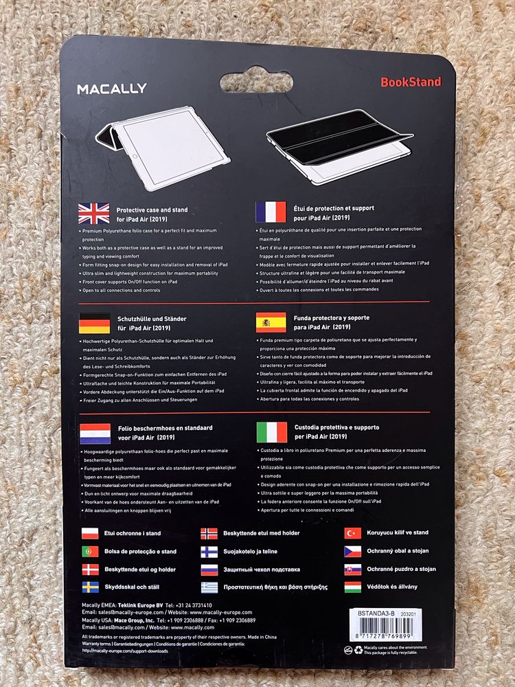 Macally Stand Case iPad Air 3 Pro 10.5
