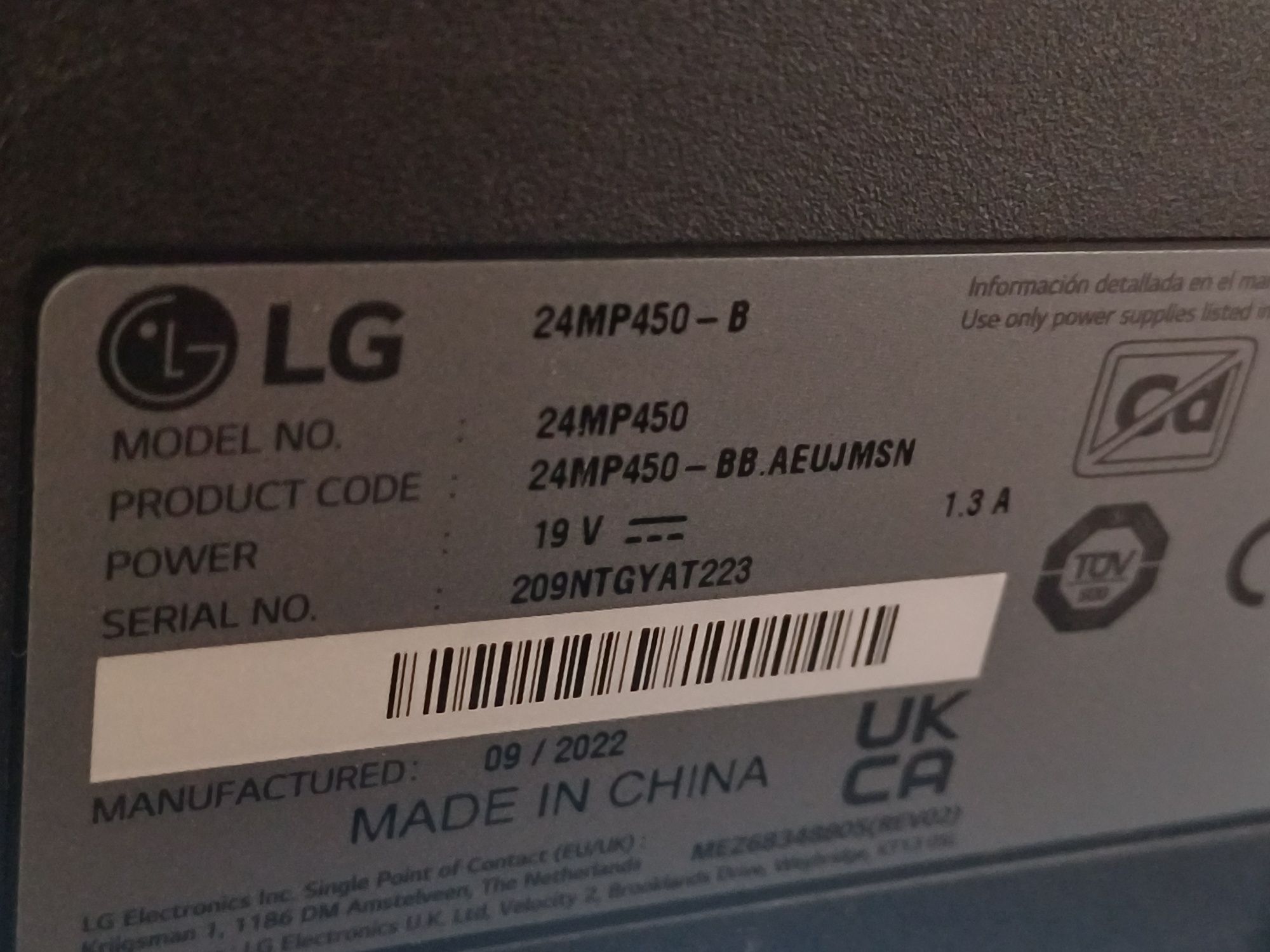 Monitor LG 24 inch