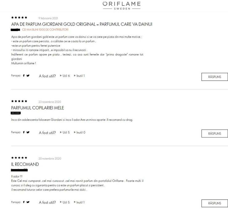 Apă de parfum Giordani Gold Woman/ Giordani Gold Man (Oriflame)