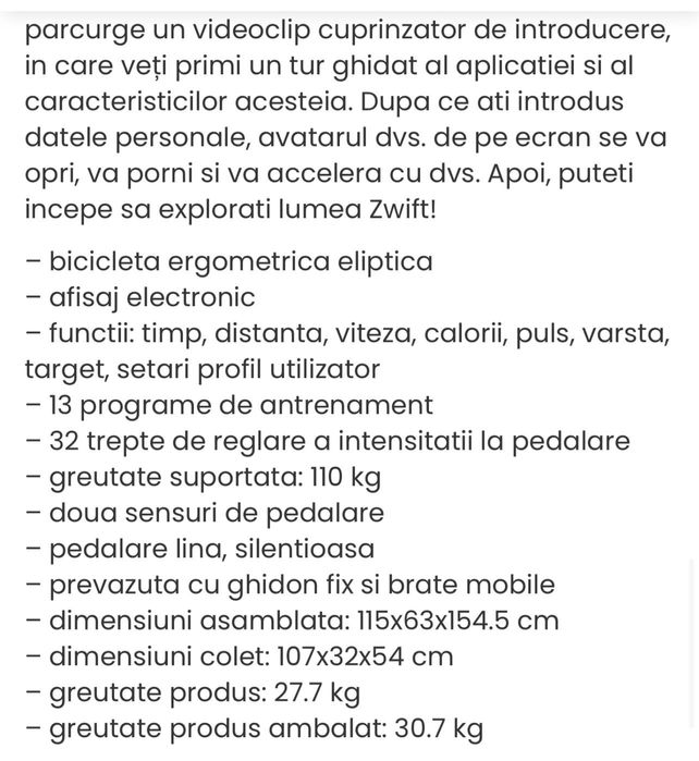 Bicicleta ergometrica eliptica