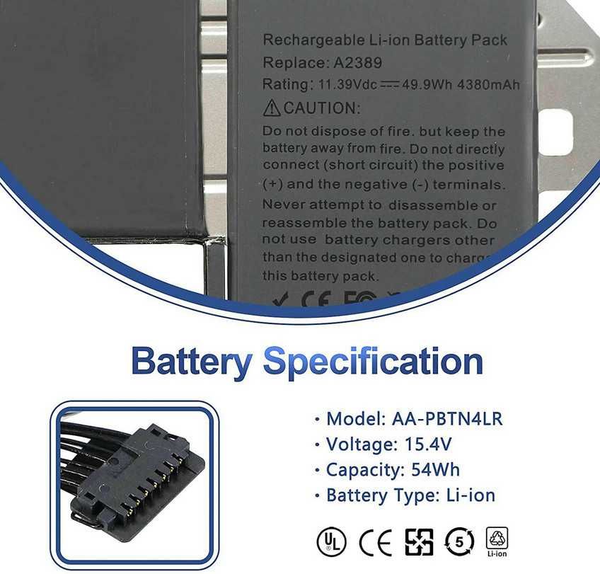 Нова Батерия за Macbook Air 13 Inch M1 2020 Emc 3598, A2389, A2337
