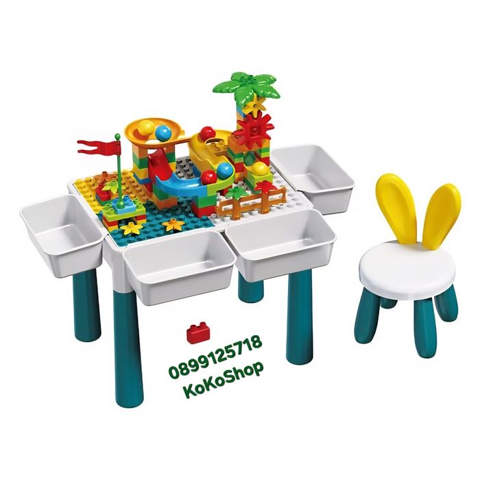 Детска маса с конструктор 85 части + столче с ушички