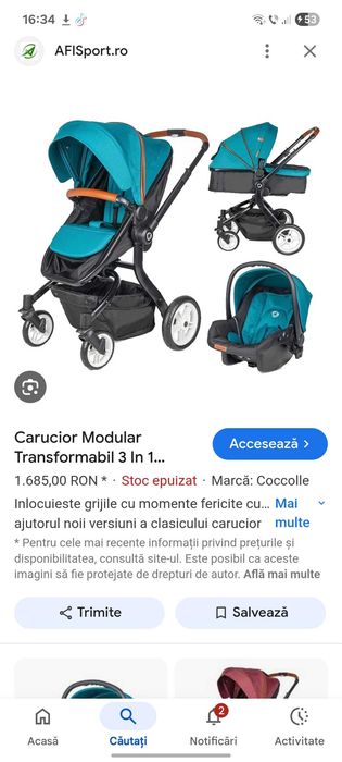 Vand carucior modular 3 in 1 Coccolle