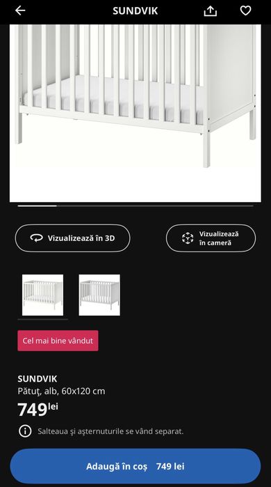 Patut pentru copii alb Sundvik Ikea