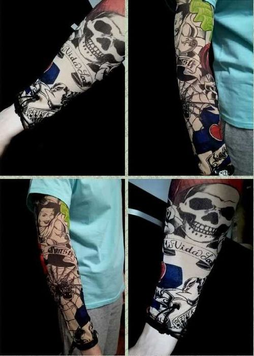 Maneca unisex tatuata/tatuaj 3D pentru maini, picioare diverse modele