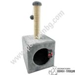 PetInterest Cube Cat Tree Grey 31/31/67см - Драскало за Коте с Къщичка