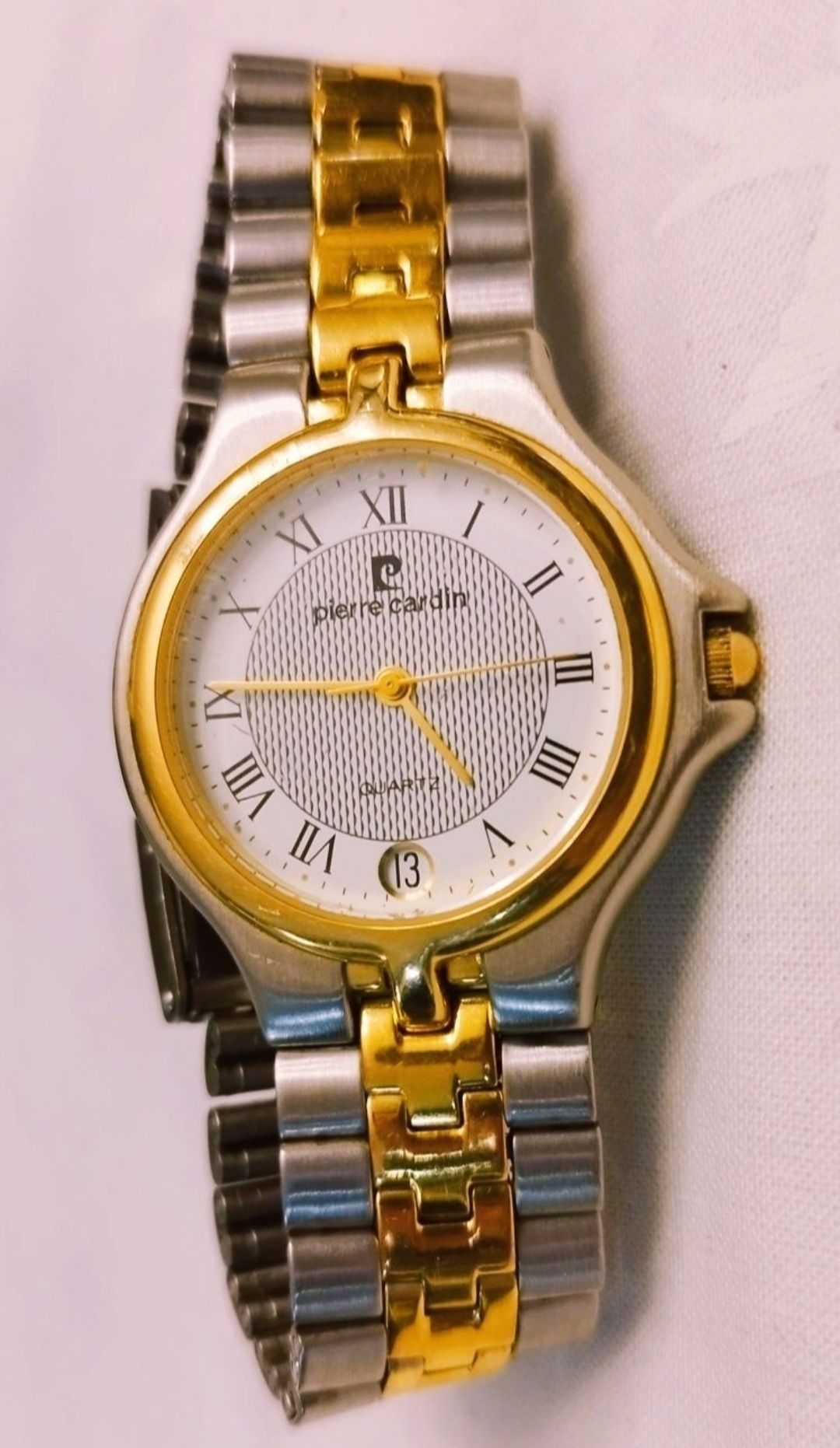 Ceas unisex vintage Pierre Cardin cu quartz, carcasă cu curea din oțel