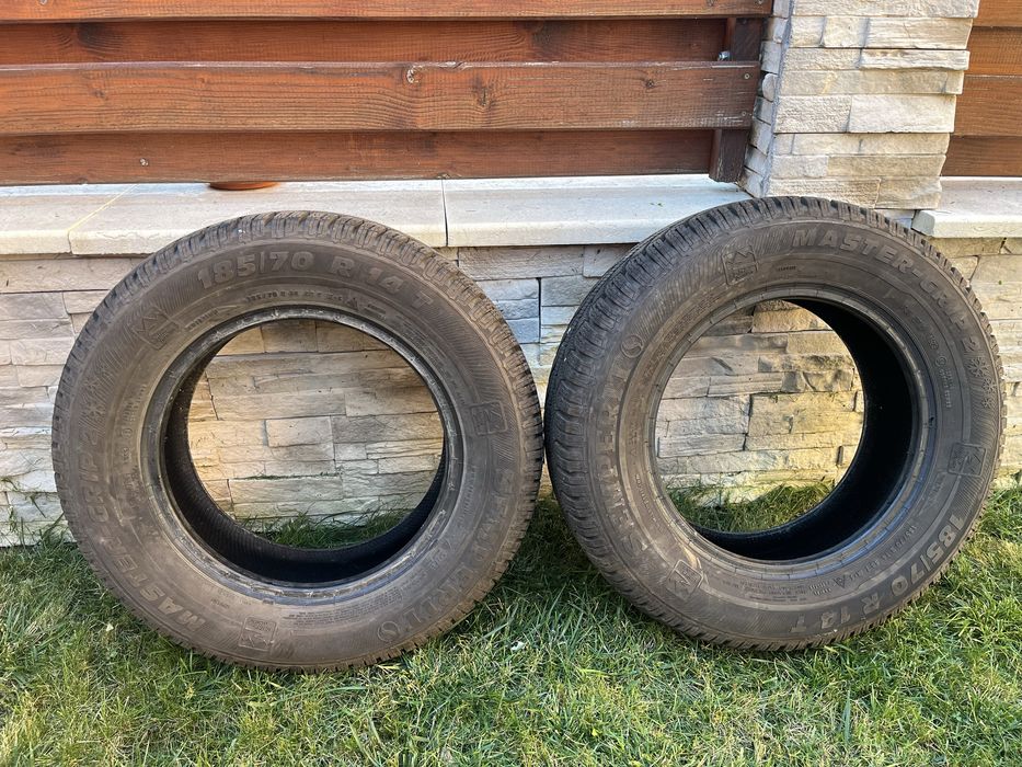 Vand jante R14 5x100 cu anvelope 185 70 R14 iarna si capace