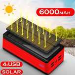 Power Bank  UKC 60000 mAh със соларен панел 4 USB с 3 адаптера