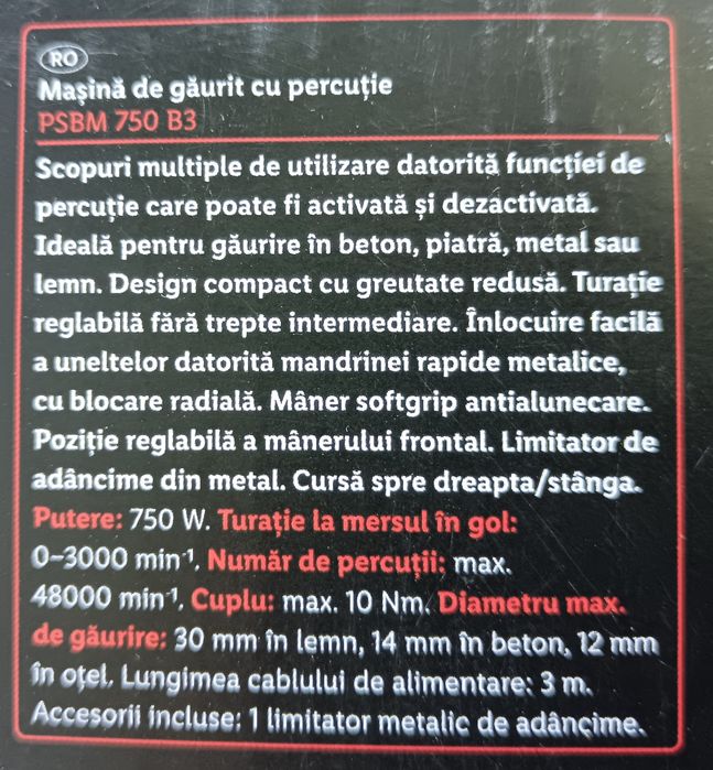 Bormașină de găurit, cu percuție, PARKSIDE