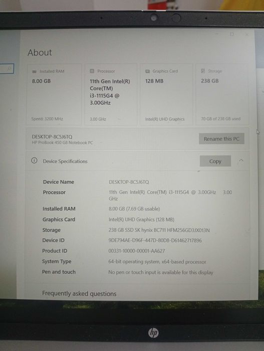 Ноутбук HP Probook 450 G8
