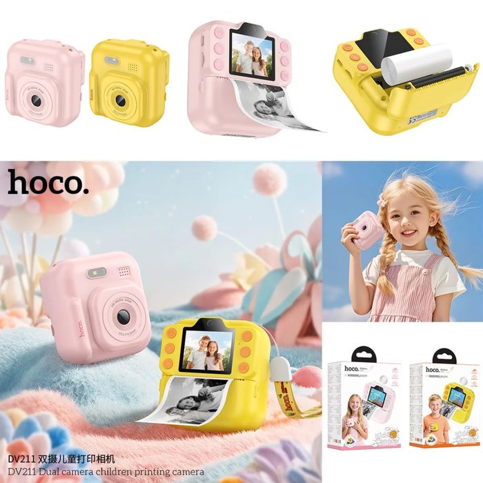 Детская камера Hoco DV211 — двухобъективная, с бумагой и ручками