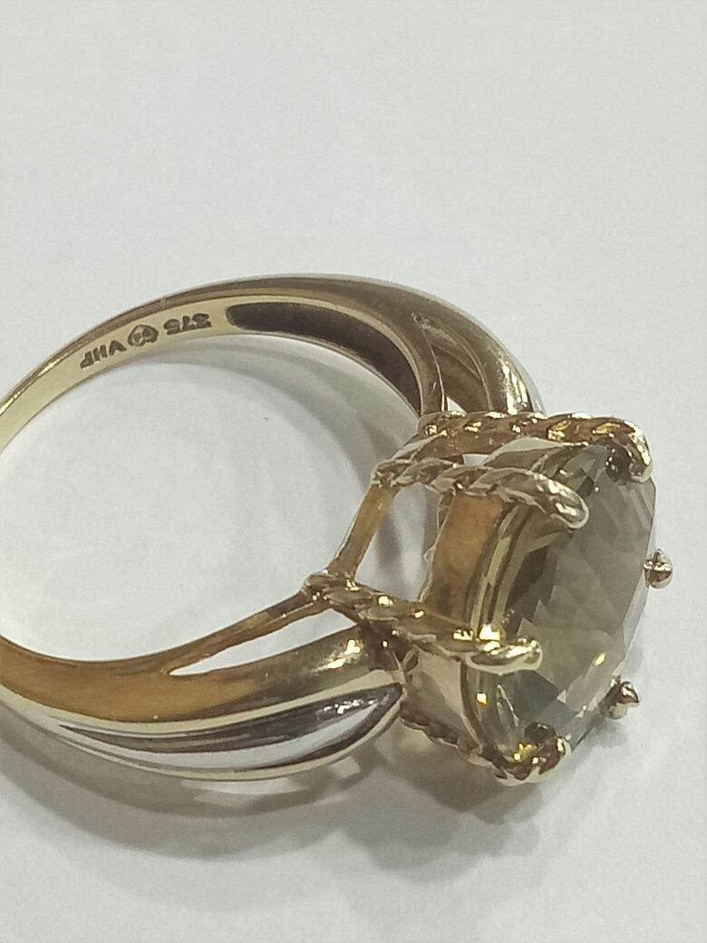 Vind inel antic din aur 375(9ct) cu citrin