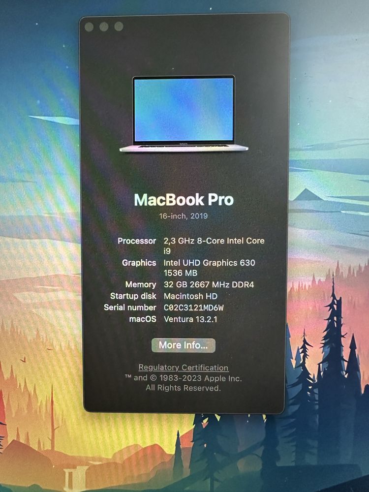 Macbook pro 16, 2020 1TB 32 RAM, Amd Radeon Pro 5500