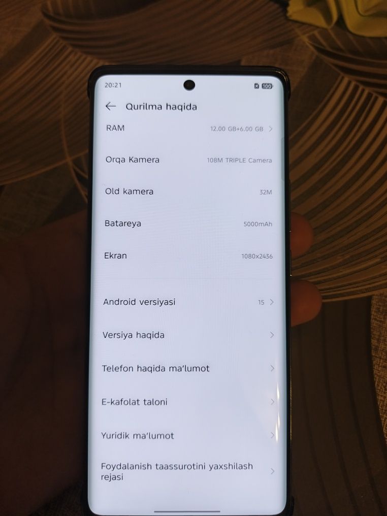 Infinix note 40 pro sotiladi

Karopka dakument bor
Hajmi: 12+12/256
Ho