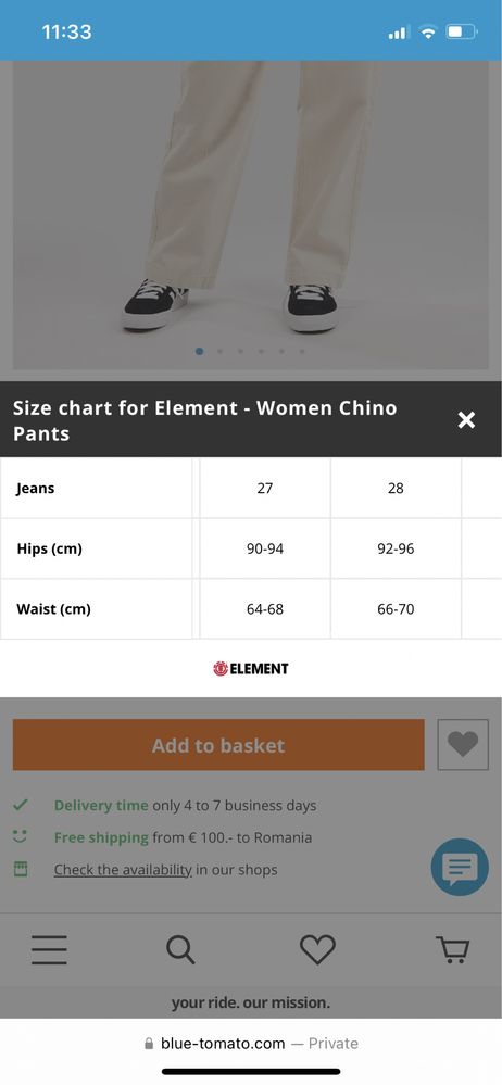 Blugi Element cargo(Utility Pants) Women for skating